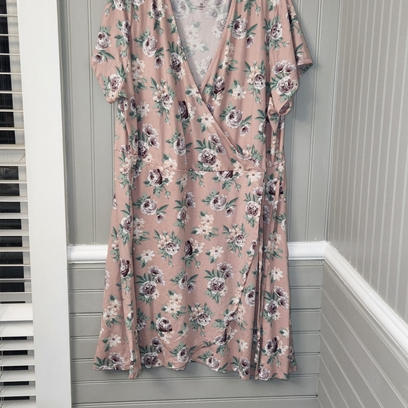 JUST BE 3X ROSE COLORED SOFT AND COMFORTABLE DRESSEIRH GRAPE AND WHITE ROSE PRIN - Picture 5 of 5